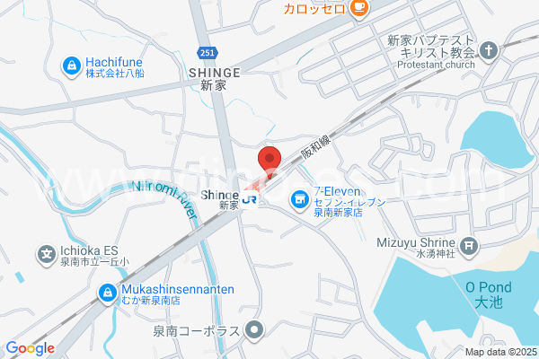 新家メンズエステの地図です。map of Shinge station where spa and massage salons are located