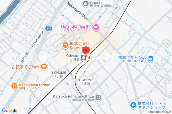 貝塚(大阪)メンズエステの地図です。map of Kaizuka station where spa and massage salons are located