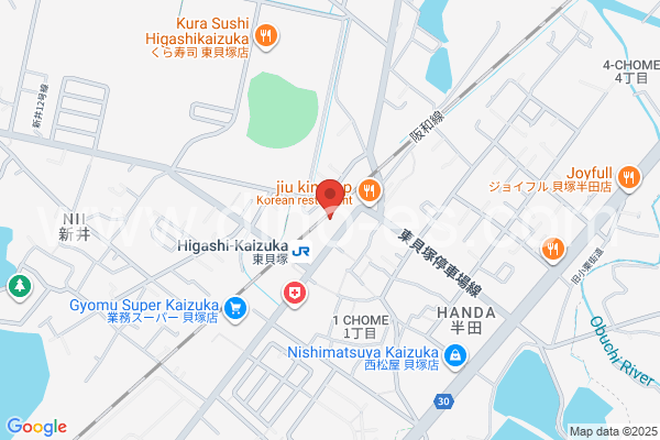 東貝塚メンズエステの地図です。map of Higashi-Kaizuka station where spa and massage salons are located