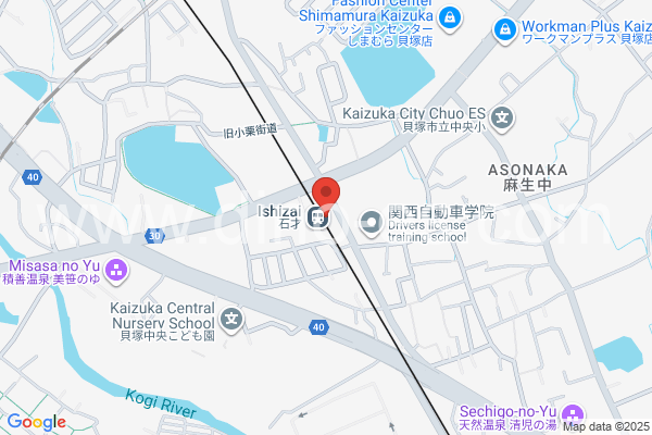 石才メンズエステの地図です。map of Ishizai station where spa and massage salons are located