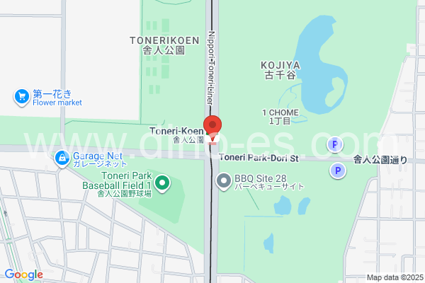 舎人公園メンズエステの地図です。map of Toneri-kōen station where spa and massage salons are located