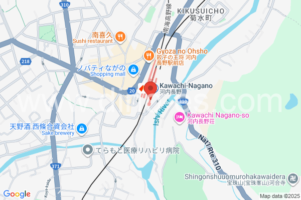 河内長野メンズエステの地図です。map of Kawachinagano station where spa and massage salons are located