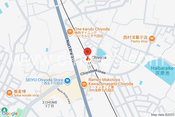 千代田メンズエステの地図です。map of Chiyoda station where spa and massage salons are located