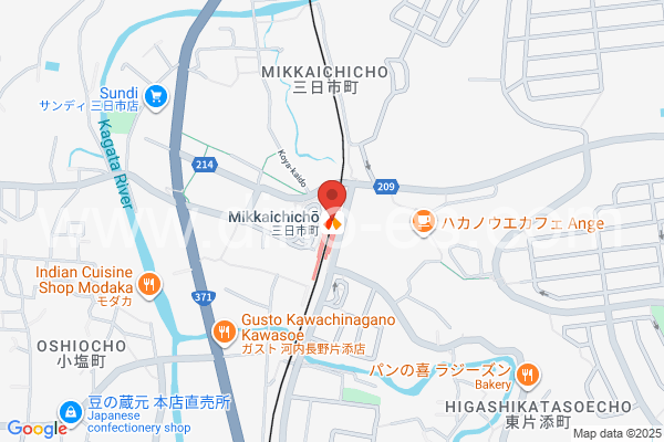 三日市町メンズエステの地図です。map of Mikkaichichō station where spa and massage salons are located