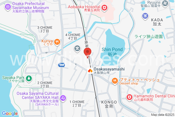 大阪狭山市メンズエステの地図です。map of Ōsakasayamashi station where spa and massage salons are located