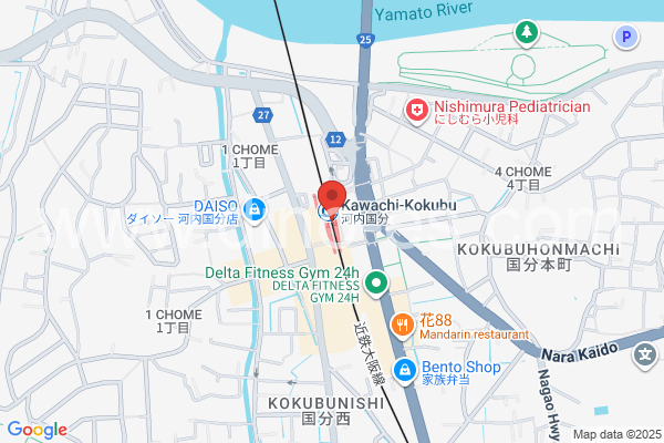 河内国分メンズエステの地図です。map of Kawachi-Kokubu station where spa and massage salons are located