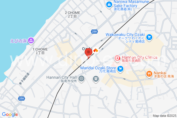 尾崎メンズエステの地図です。map of Ozaki station where spa and massage salons are located