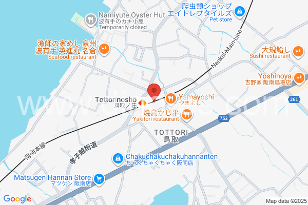 鳥取ノ荘メンズエステの地図です。map of Tottorinoshō station where spa and massage salons are located