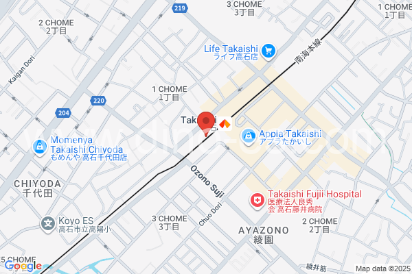 高石メンズエステの地図です。map of Takaishi station where spa and massage salons are located