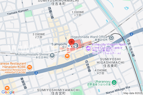 住吉メンズエステの地図です。map of Sumiyoshi station where spa and massage salons are located