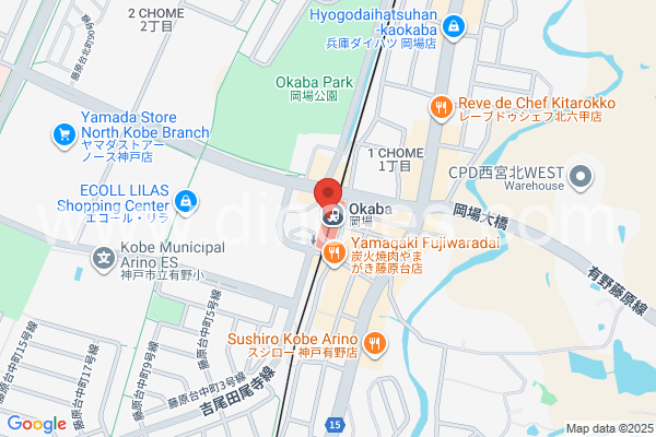 岡場メンズエステの地図です。map of Okaba station where spa and massage salons are located