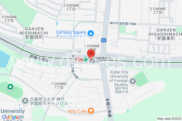 学園都市メンズエステの地図です。map of Gakuentoshi station where spa and massage salons are located