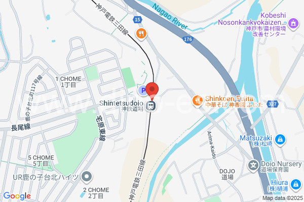 神鉄道場メンズエステの地図です。map of Shintetsu Dōjō station where spa and massage salons are located