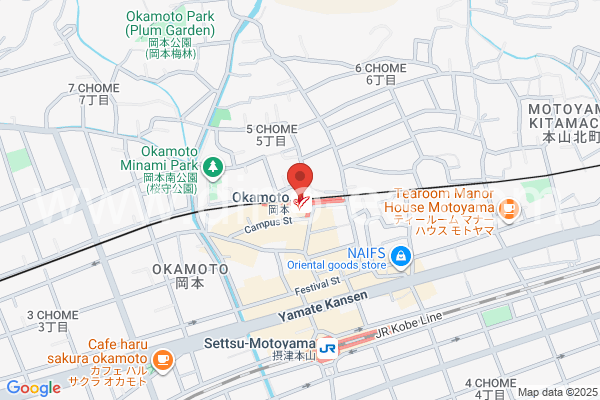 岡本(兵庫)メンズエステの地図です。map of Okamoto station where spa and massage salons are located