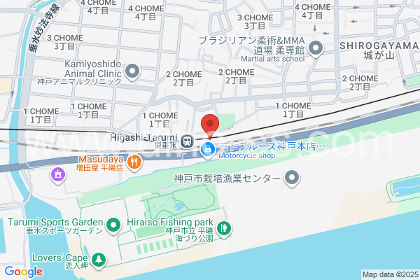 東垂水メンズエステの地図です。map of Higashi-Tarumi station where spa and massage salons are located