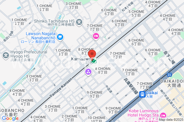 上沢メンズエステの地図です。map of Kamisawa station where spa and massage salons are located