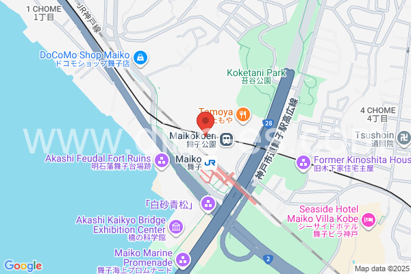 舞子公園メンズエステの地図です。map of Maikokōen station where spa and massage salons are located