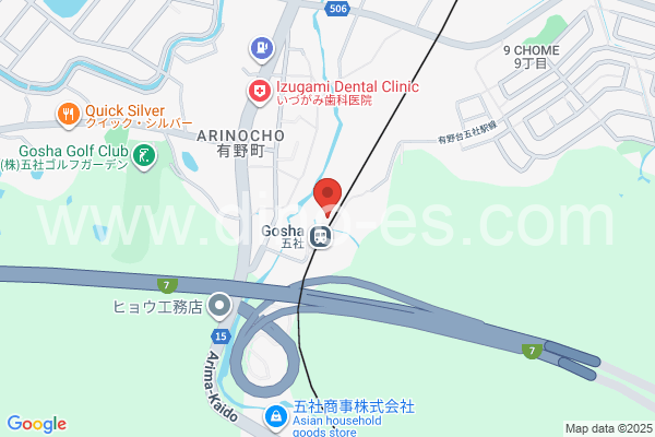 五社メンズエステの地図です。map of Gosha station where spa and massage salons are located