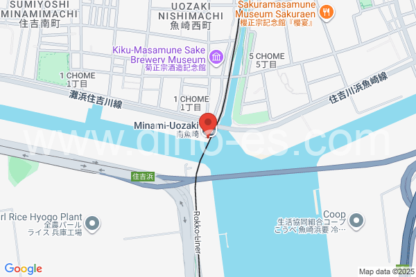 南魚崎メンズエステの地図です。map of Minami-Uozaki station where spa and massage salons are located