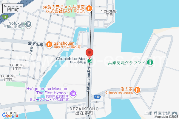 中央市場前メンズエステの地図です。map of Chūōichibamae station where spa and massage salons are located