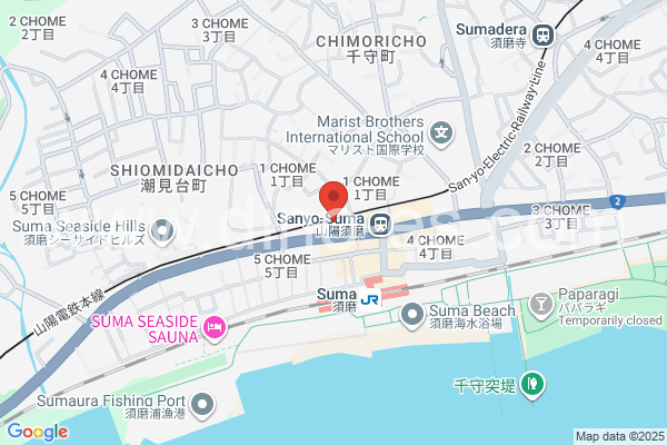 山陽須磨メンズエステの地図です。map of Sanyo Suma station where spa and massage salons are located