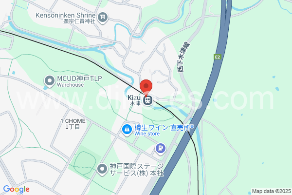 木津(兵庫)メンズエステの地図です。map of Kizu station where spa and massage salons are located