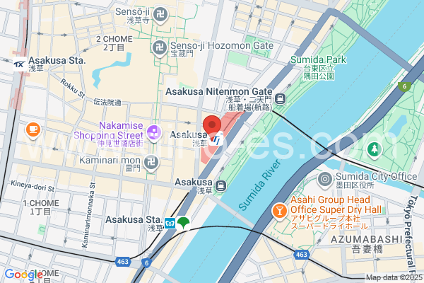 浅草メンズエステの地図です。map of Asakusa station where spa and massage salons are located