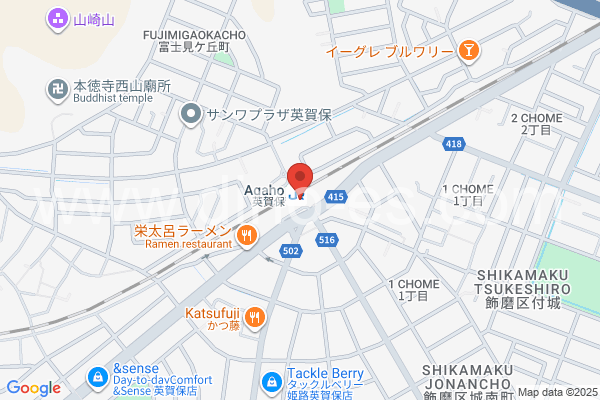 英賀保メンズエステの地図です。map of Agaho station where spa and massage salons are located