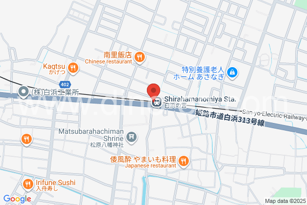 白浜の宮メンズエステの地図です。map of Shirahamanomiya station where spa and massage salons are located
