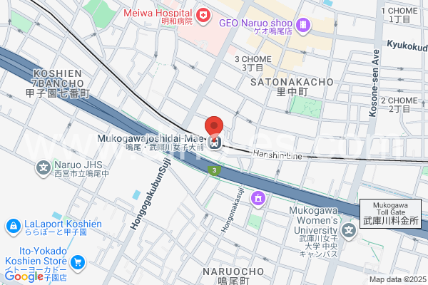 鳴尾メンズエステの地図です。map of Naruo station where spa and massage salons are located