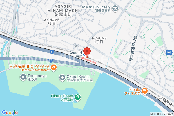 朝霧メンズエステの地図です。map of Asagiri station where spa and massage salons are located