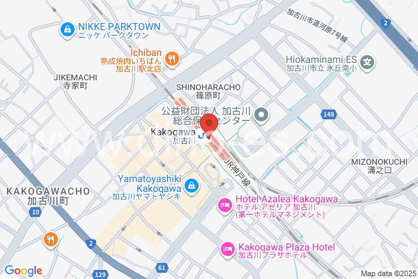 加古川メンズエステの地図です。map of Kakogawa station where spa and massage salons are located