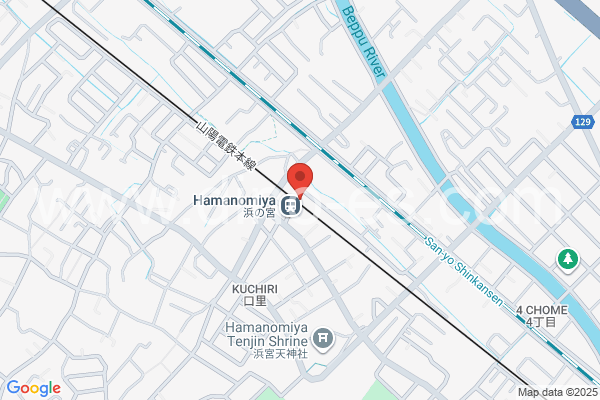 浜の宮メンズエステの地図です。map of Hamanomiya station where spa and massage salons are located