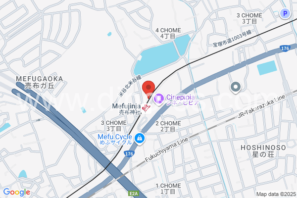売布神社メンズエステの地図です。map of Mefujinja station where spa and massage salons are located
