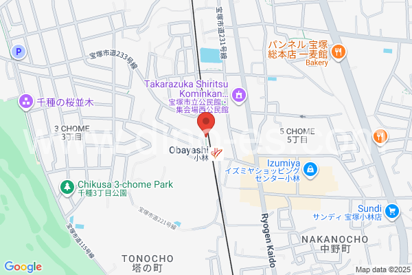 小林(兵庫)メンズエステの地図です。map of Obayashi station where spa and massage salons are located
