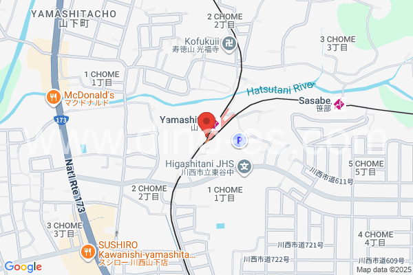 山下(兵庫)メンズエステの地図です。map of Yamashita station where spa and massage salons are located
