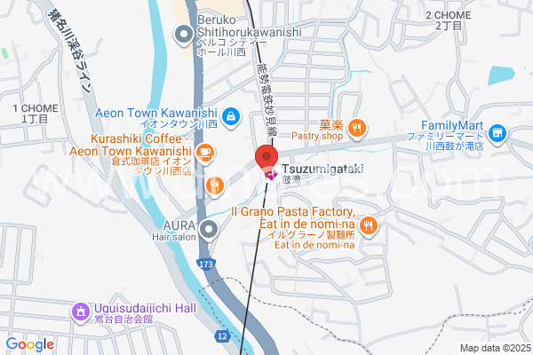 鼓滝メンズエステの地図です。map of Tsuzumigataki station where spa and massage salons are located