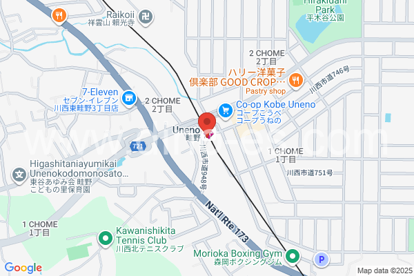 畦野メンズエステの地図です。map of Uneno station where spa and massage salons are located