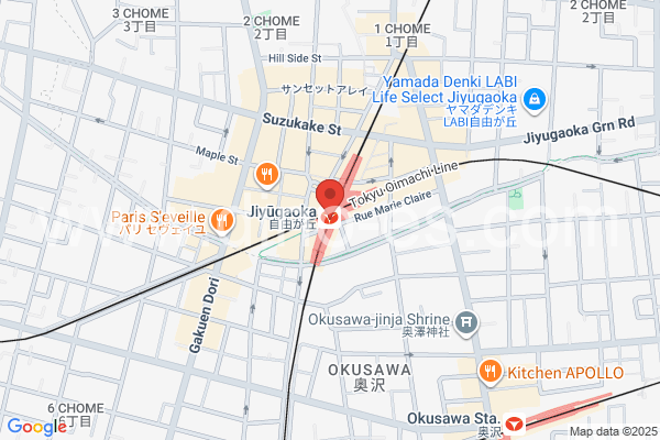 自由が丘(東京)メンズエステの地図です。map of Jiyūgaoka station where spa and massage salons are located