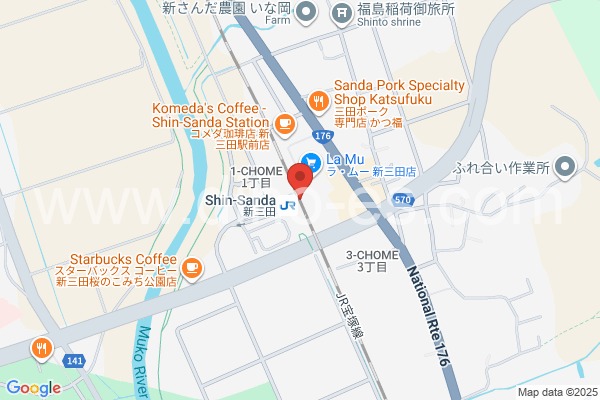 新三田メンズエステの地図です。map of Shin-Sanda station where spa and massage salons are located