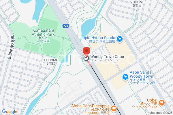 ウッディタウン中央メンズエステの地図です。map of Woody Town Chūō station where spa and massage salons are located