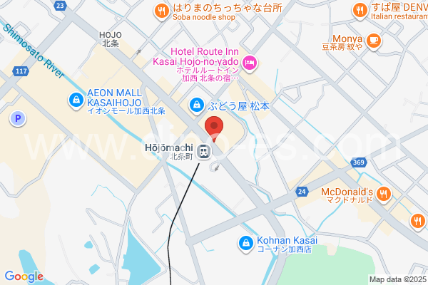 北条町メンズエステの地図です。map of Hōjōmachi station where spa and massage salons are located