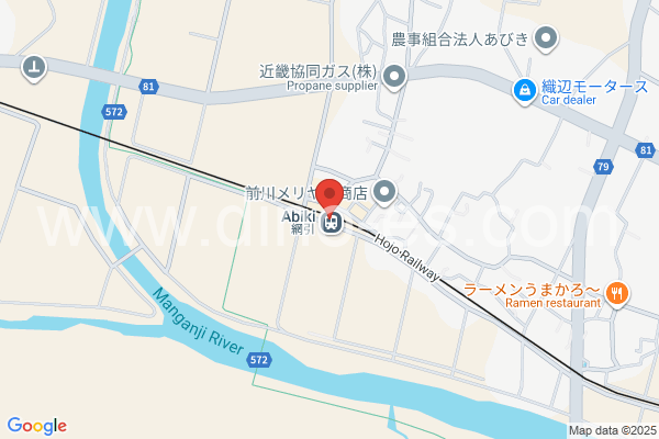 網引メンズエステの地図です。map of Abiki station where spa and massage salons are located