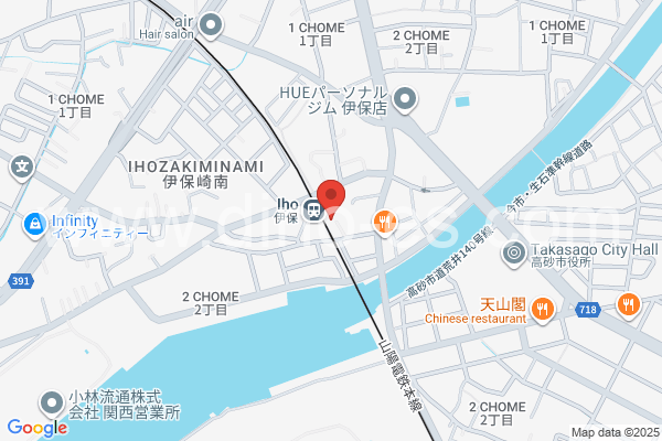 伊保メンズエステの地図です。map of Iho station where spa and massage salons are located