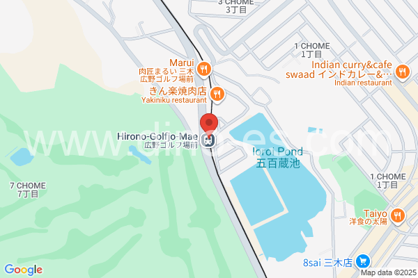 広野ゴルフ場前メンズエステの地図です。map of Hirono-Gorufujōmae station where spa and massage salons are located