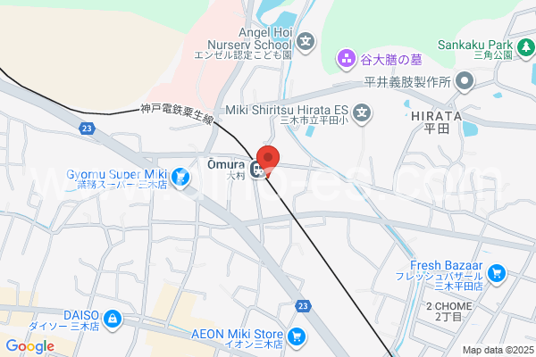 大村(兵庫)メンズエステの地図です。map of Ōmura station where spa and massage salons are located