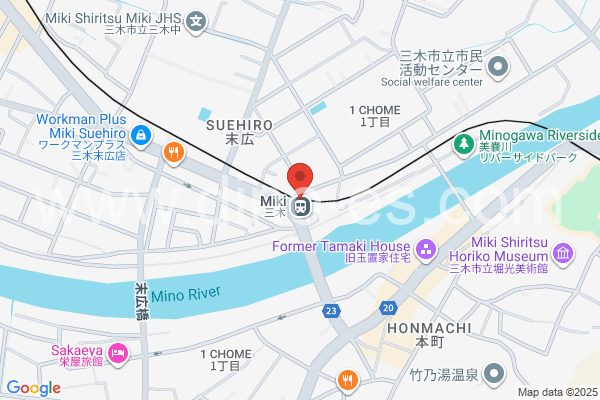 三木(神戸電鉄)メンズエステの地図です。map of Miki station where spa and massage salons are located