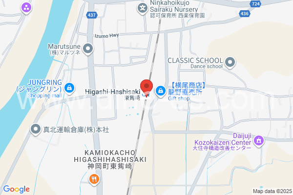 東觜崎メンズエステの地図です。map of Higashi-Hashisaki station where spa and massage salons are located