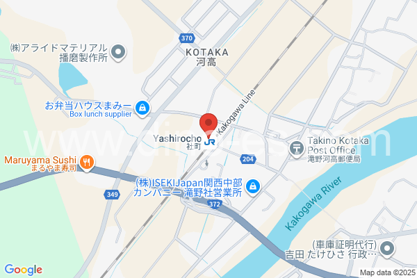 社町メンズエステの地図です。map of Yashirochō station where spa and massage salons are located