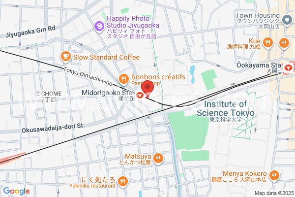 緑が丘(東京)メンズエステの地図です。map of Midorigaoka station where spa and massage salons are located